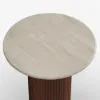 16" Faux Marble Side Table with Wood Base