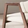 Modern Warm White Linen Dining Chair with Upholstered, 8 Pieces