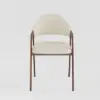 Modern Warm White Linen Dining Chair with Upholstered, 4 Pieces