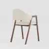 Modern Warm White Linen Dining Chair with Upholstered, 6 Pieces