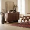 Mid Century Modern 60" Walnut Wood Sideboard with Storage & Adjustable Shelves