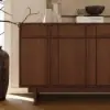 Mid Century Modern 60" Walnut Wood Sideboard with Storage & Adjustable Shelves