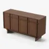 Mid Century Modern 60" Walnut Wood Sideboard with Storage & Adjustable Shelves