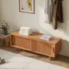 1200mm Solid Rubberwood Natural Entryway Bench with Storage