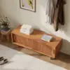 1200mm Solid Rubberwood Natural Entryway Bench with Storage