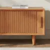 1200mm Solid Rubberwood Natural Entryway Bench with Storage