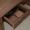 Mid Century Modern 163 cm Rectangular Walnut Veneer Desk with 6 Drawers