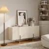Grovyn 160 cm Buffet Sideboard Sintered Stone Top White Fluted with Adjustable Shelves