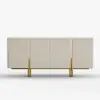 Grovyn 160 cm Buffet Sideboard Sintered Stone Top White Fluted with Adjustable Shelves
