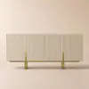 Grovyn 160 cm Buffet Sideboard Sintered Stone Top White Fluted with Adjustable Shelves