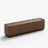2000mm Walnut Glass Door TV Stand with Storage and LED