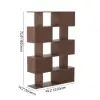 1850mm Walnut Sliding Door Etagere Bookshelf 5-Shelf Tall Book Shelf Rich Storage