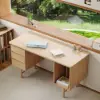 1400mm Mid-century Style Natural Wood Home Office Desk with 3 Drawers