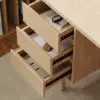 1400mm Mid-century Style Natural Wood Home Office Desk with 3 Drawers
