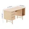 1400mm Mid-century Style Natural Wood Home Office Desk with 3 Drawers
