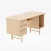 1400mm Mid-century Style Natural Wood Home Office Desk with 3 Drawers