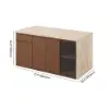 Modern 183 cm Matte Travertine Kitchen Island with Storage & LED Light, Waterfall Edge