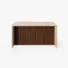 Modern 183 cm Matte Travertine Kitchen Island with Storage & LED Light, Waterfall Edge