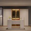 Minimalist and Luxurious 6-Door Wardrobe with Glass Display and Lighting