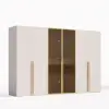 Minimalist and Luxurious 6-Door Wardrobe with Glass Display and Lighting
