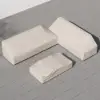 Tevara 4-Piece Outdoor Teak & Aluminium Modular Sofa Set for 6 in Grey with Ivory Cover