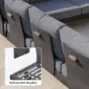 Tevara 4-Piece Outdoor Teak & Aluminium Modular Sofa Set for 6 in Grey with Ivory Cover