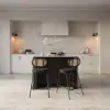 Picture of Mid-Century Modern 129 cm Glossy Sintered Stone Top Kitchen Island with Cabinets, Black