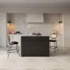 Picture of Mid-Century Modern 129 cm Glossy Sintered Stone Top Kitchen Island with Cabinets, Black