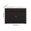 Picture of Mid-Century Modern 129 cm Glossy Sintered Stone Top Kitchen Island with Cabinets, Black