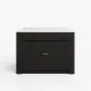 Picture of Mid-Century Modern 129 cm Glossy Sintered Stone Top Kitchen Island with Cabinets, Black