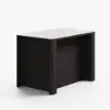 Picture of Mid-Century Modern 129 cm Glossy Sintered Stone Top Kitchen Island with Cabinets, Black