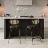 Mid-Century Modern 183 cm Glossy Sintered Stone Top Kitchen Island with Storage, Black