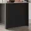 Mid-Century Modern 183 cm Glossy Sintered Stone Top Kitchen Island with Storage, Black