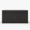 Mid-Century Modern 183 cm Glossy Sintered Stone Top Kitchen Island with Storage, Black
