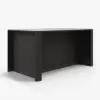 Mid-Century Modern 183 cm Glossy Sintered Stone Top Kitchen Island with Storage, Black
