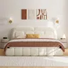 Saddle Leather 2-Drawer Smart LED Nightstand with Wireless Charging
