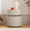 Saddle Leather 2-Drawer Smart LED Nightstand with Wireless Charging