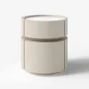 Saddle Leather 2-Drawer Smart LED Nightstand with Wireless Charging