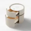 Saddle Leather 2-Drawer Smart LED Nightstand with Wireless Charging