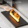 200 cm Modern Sintered Stone LED Flame Humidifier TV Stand with 2 Drawers – AUD-H1781