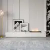 200 cm Modern Sintered Stone LED Flame Humidifier TV Stand with 2 Drawers – AUD-H1781