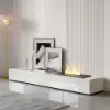 200 cm Modern Sintered Stone LED Flame Humidifier TV Stand with 2 Drawers – AUD-H1781