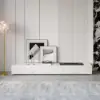 200 cm Modern Sintered Stone LED Flame Humidifier TV Stand with 2 Drawers – AUD-H1781