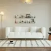 Axial 2007 mm Boucle Fluted Sofa with Silver Legs & Pillows