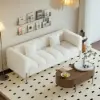Axial 2007 mm Boucle Fluted Sofa with Silver Legs & Pillows