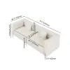 Axial 2007 mm Boucle Fluted Sofa with Silver Legs & Pillows