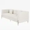 Axial 2007 mm Boucle Fluted Sofa with Silver Legs & Pillows