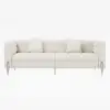 Axial 2007 mm Boucle Fluted Sofa with Silver Legs & Pillows