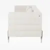 Axial 2007 mm Boucle Fluted Sofa with Silver Legs & Pillows
