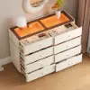 Picture of Modern 120 cm Tempered Glass Top 8-Drawer White Dresser with LED and Jewelry Trays